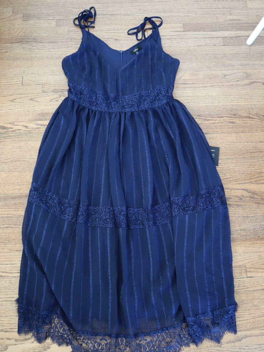 NWT Lulu's Blue Lace Midi Dress, Size XL